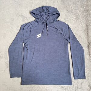 Hurly Exist Poly Fleece Pullover Pocket Hoodie Navy Blue Jacket Men's Size S